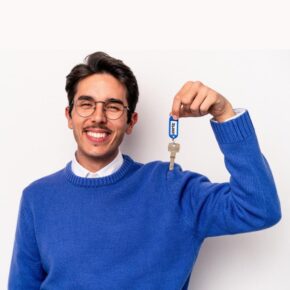 Alternative view of Nøglering - Skilt m skrivefelt Blå