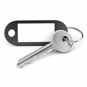 Alternative view of Nøglering - Skilt m skrivefelt Sort