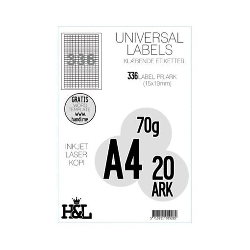 Labels, H&L 336 label pr.A4 ark