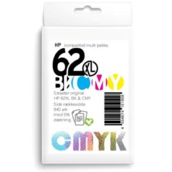 Alternative view of HP 62XL blæk sampak CMYK