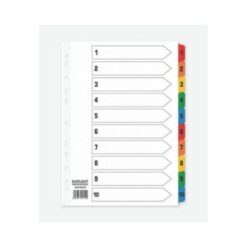 Indexblade, 1-10  faner i gul karton