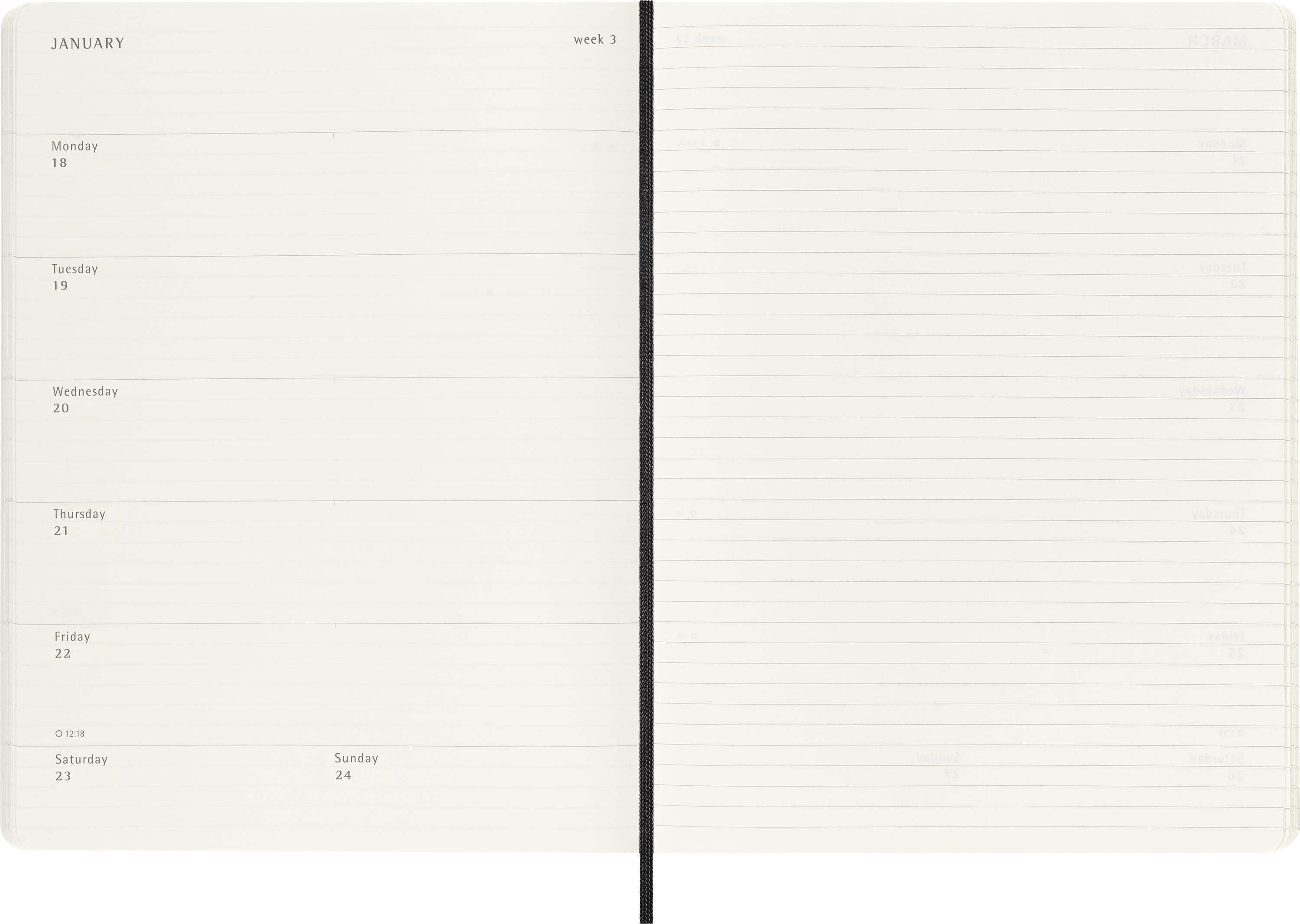 Classic Soft 12M Week Note XL Sort 2027 - Billede 4