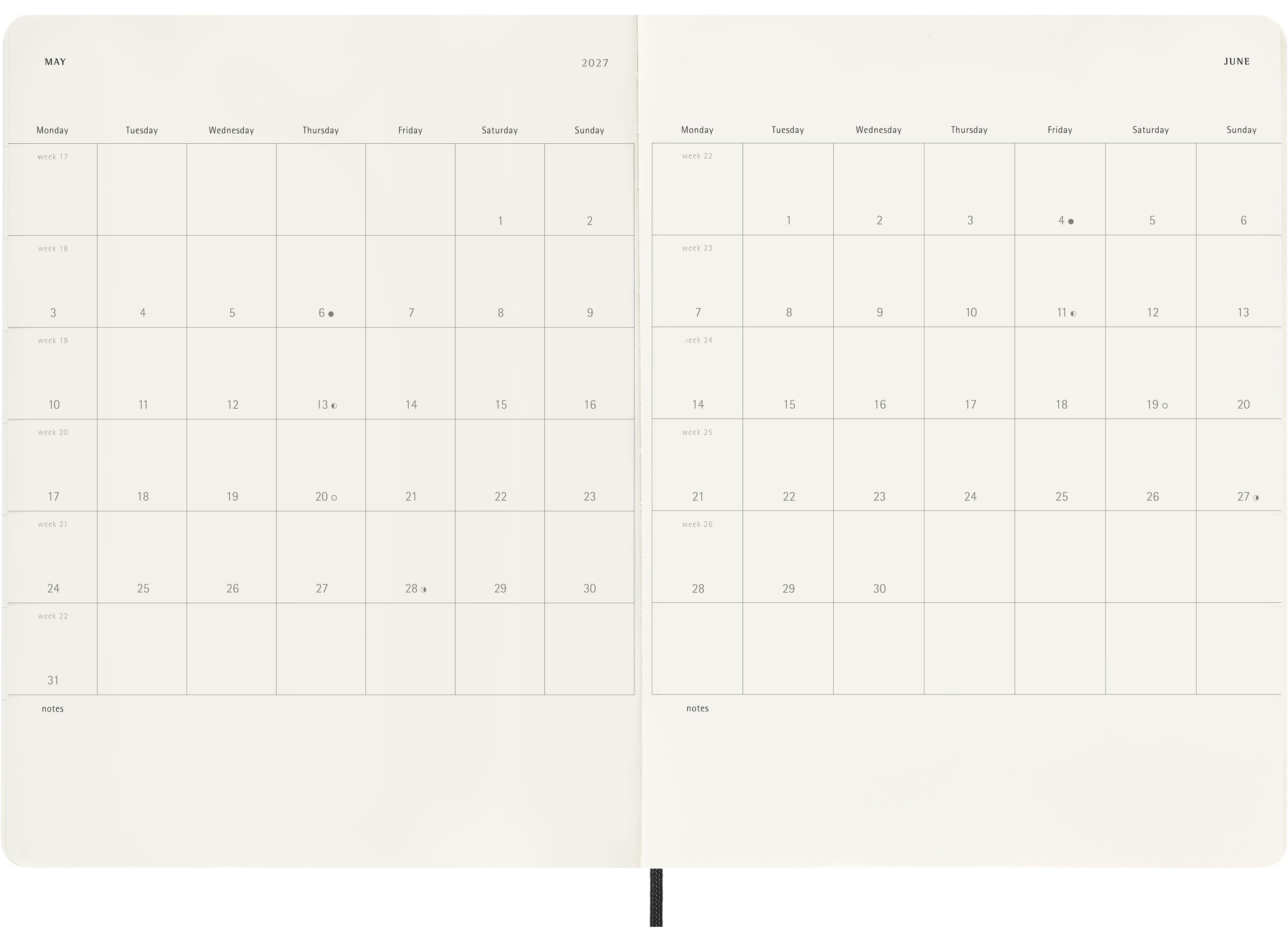 Classic Soft 12M Week Note XL Sort 2027 - Billede 3