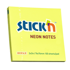 Notesblok 76x76 100 Blad Neon Gul