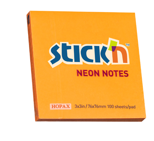 Notesblok 76x76 100 Blad Neon Orange