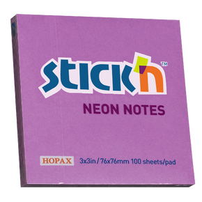 Notesblok 76x76 100 Blad Neon Lilla