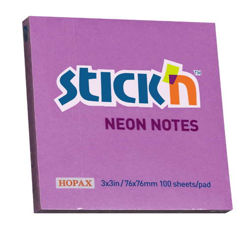 Notesblok 76x76 100 Blad Neon Lilla