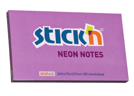 Notesblok 76x127 100 Blad Neon Lilla