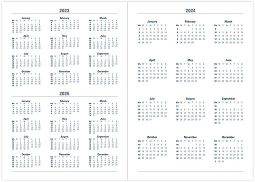 Letts Woodland Helårskalender A5 2024 Uge per Opslag Blå