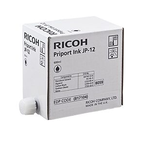 Ricoh Priport Ink JP-12 JP1210/1215/1250/1255/JP3000/ DX3240/3440 black (1 x 600ml) (817104)
