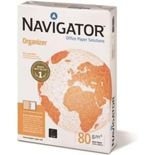 Papir, A4 80g, Navigator m/2 huller - Image 2