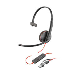 Alternative view of HP Poly Blackwire 3215 Monaural USB-C Headset +3.5mm Plug +USB-C/A Adapter