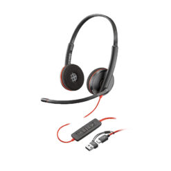 Alternative view of HP Poly Blackwire 3220 sort USB-C-stereoheadset + USB-C/A-adapter (bulk)