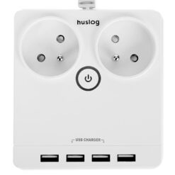 Alternative view of Huslog flat extension cord with 2 sockets EMX-190124