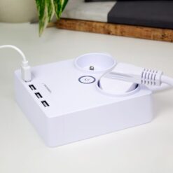 Huslog flat extension cord with 2 sockets EMX-190124 - Billede 3