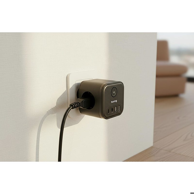 Alternative view of Huslog Cube power strip