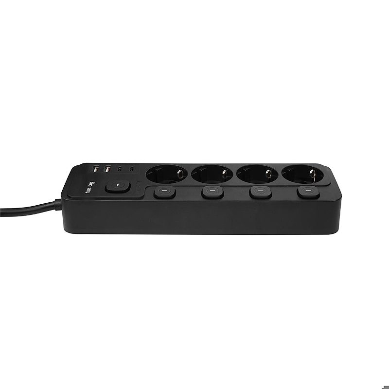 Alternative view of Huslog Power strip with 5 switches