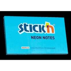Notesblok 76x127 100 Blad Neon Blå