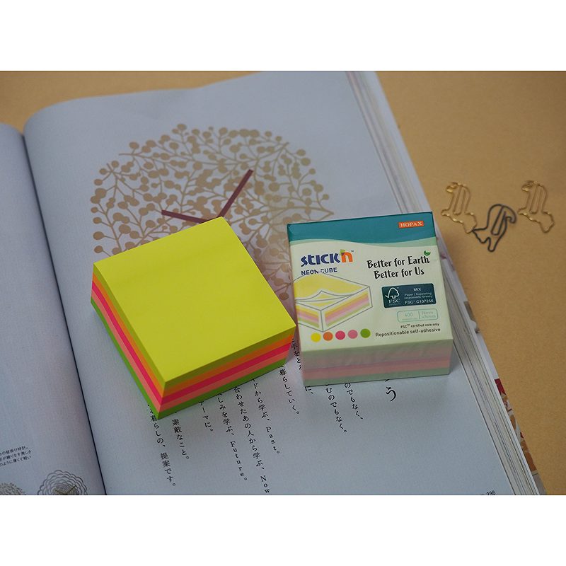 Alternative view of Notekube FSC 76x76 400 ark Assorteret Neon Kartonomslag