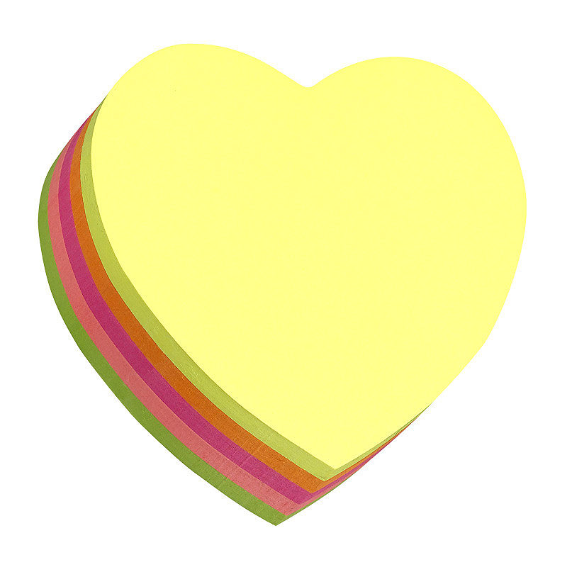 Alternative view of Noteskub 64x67 250 Blad Hjerte Assorterat Neon