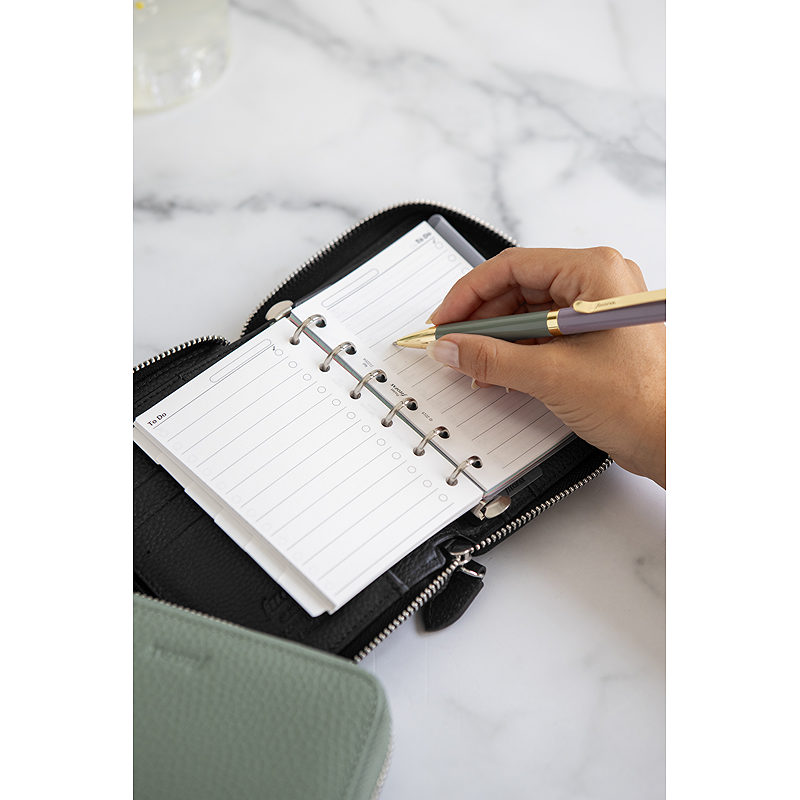 Filofax Norfolk Systemkalender Pocket Compact Zip Black - Billede 4