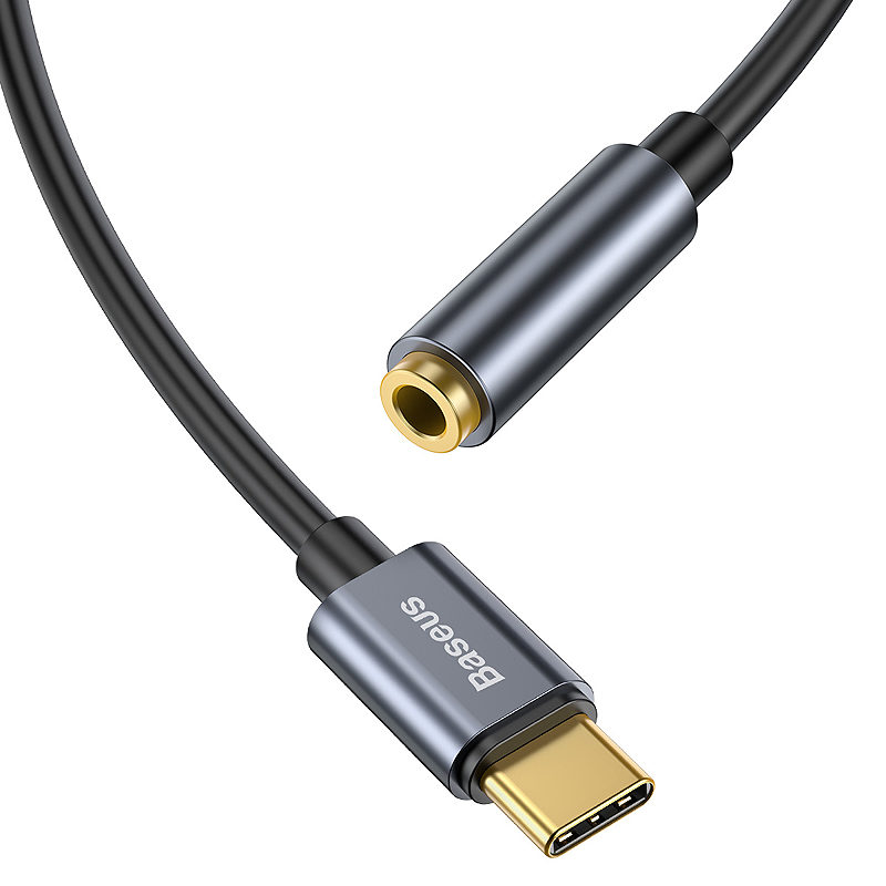 Baseus adapter L54 USB-C to jack 3,5 mm dark gray - Billede 4