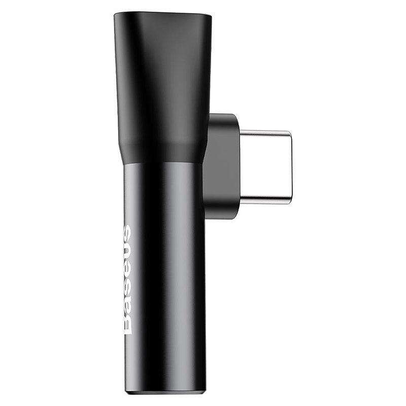 Baseus adapter L41 USB-C to USB-C - jack 3,5 mm black - Billede 2
