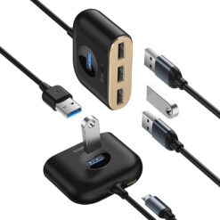 Alternative view of Baseus adapter HUB Square USB 3.0 to 4x USB black