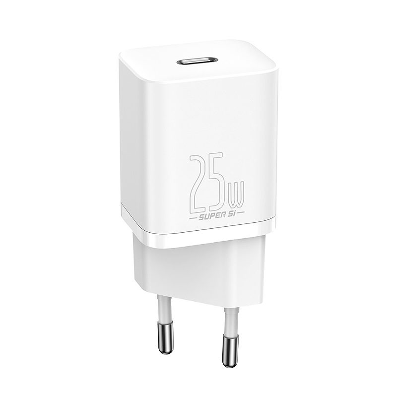 Baseus wall charger Super Si PD 25W 1x USBC white + USB-C - USB-C cable - Billede 5
