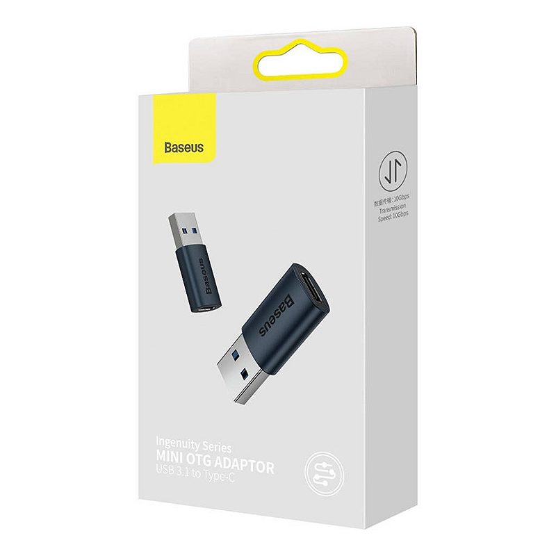 Baseus adapter Ingenuity USB-A 3.1 to USB-C blue OTG - Billede 3