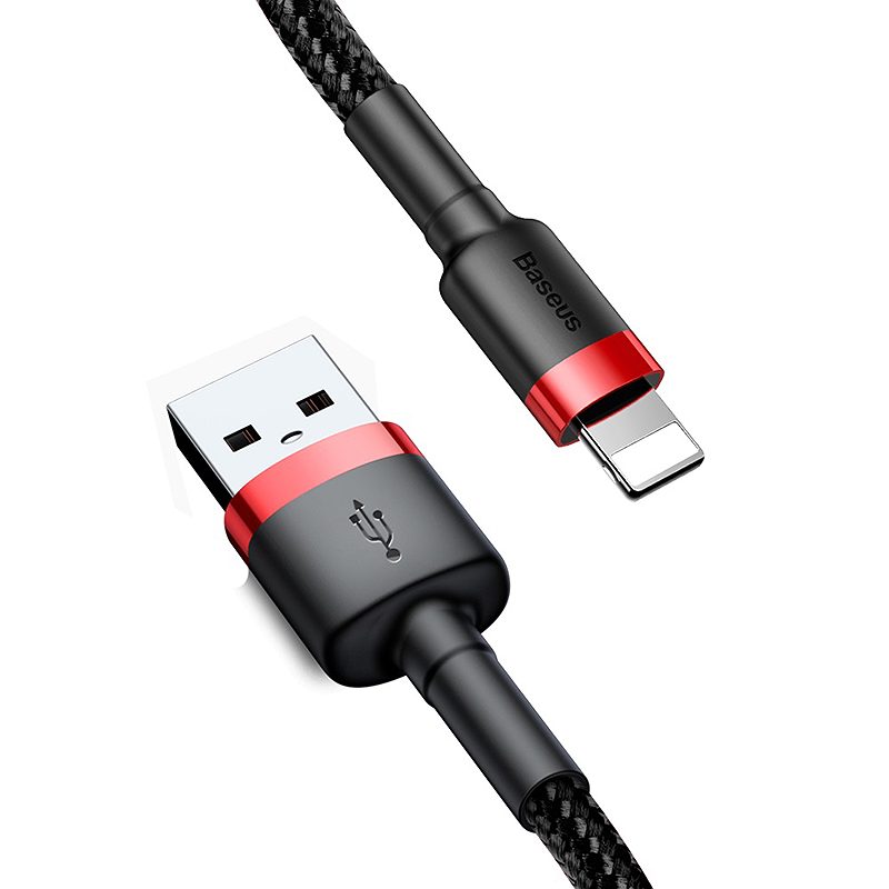 Alternative view of Baseus cable Cafule USB - Lightning 1,0 m 2,4A red-black