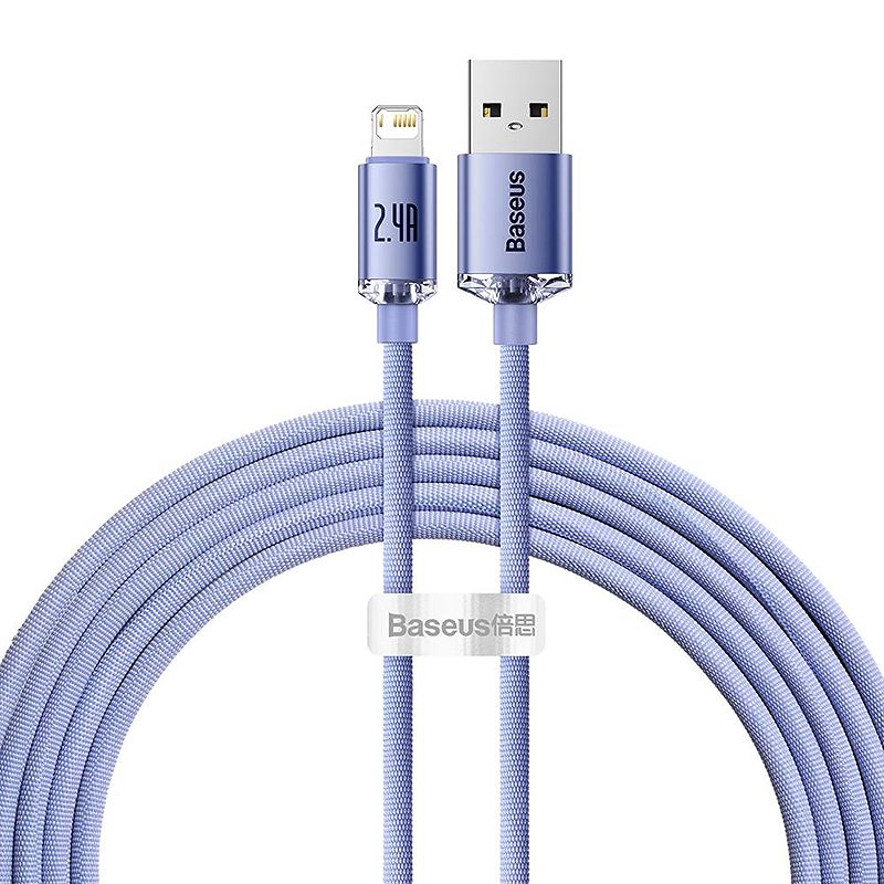 Baseus cable Crystal Shine USB - Lightning 2,0 m 2,4A purple