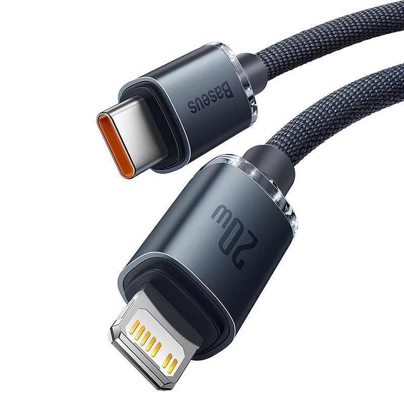Alternative view of Baseus cable Crystal Shine USB-C - Lightning 1,2 m 20W black