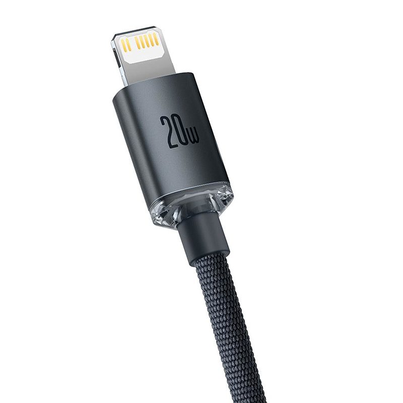 Alternative view of Baseus cable Crystal Shine USB-C - Lightning 2,0 m 20W black