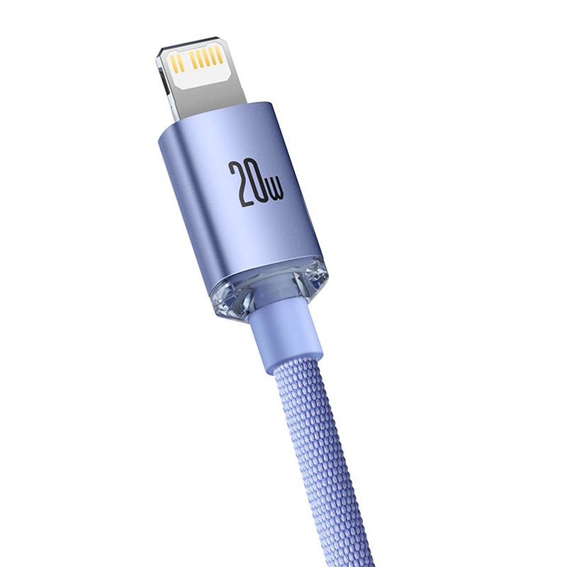 Baseus cable Crystal Shine USB-C - Lightning 2,0 m 20W purple - Billede 3