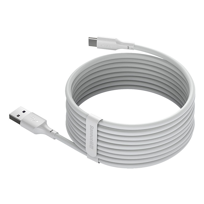 Baseus cable Simple Wisdom USB - USB-C 1,5 m 5A white 2 pcs