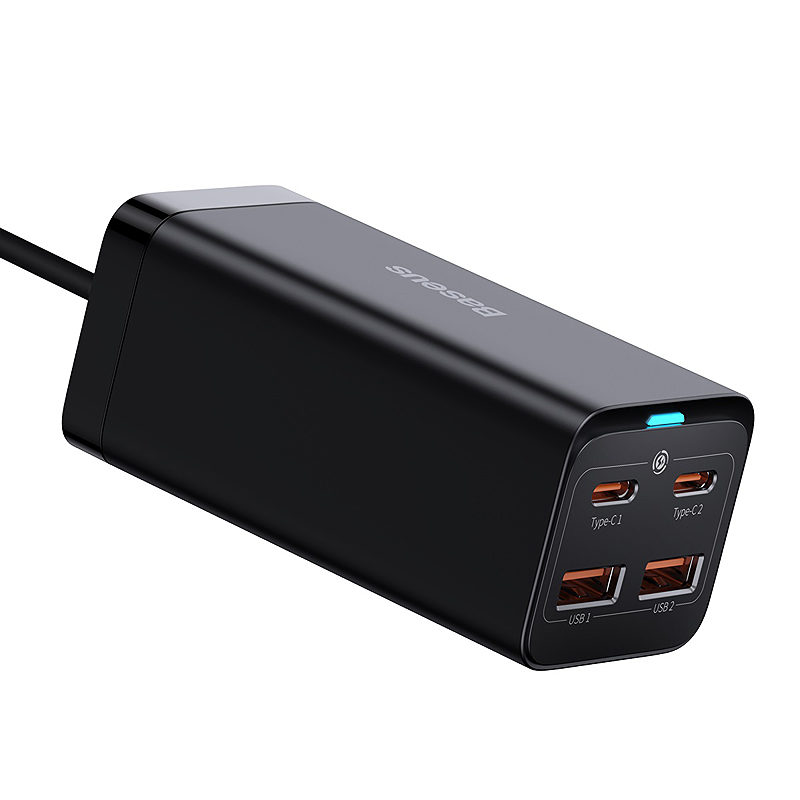 Baseus wall charger GaN3 Pro 100W 2x USB-C 2x USB black - Billede 4