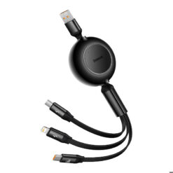 Alternative view of Baseus cable Bright Mirror 2 3w1 USB - micro USB + Lightning + USB-C 1,1m 66W black retractable
