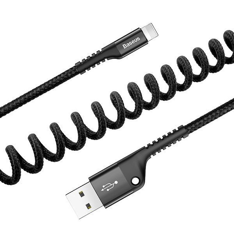 Baseus cable Fish Eye USB - Lightning 1,0m 2A black spring - Billede 2