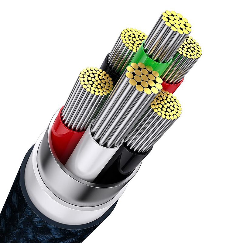 Baseus cable 3in1 Flash II USB - micro USB + Lightning + USB-C 1,2m 3,5A blue 66W - Billede 5