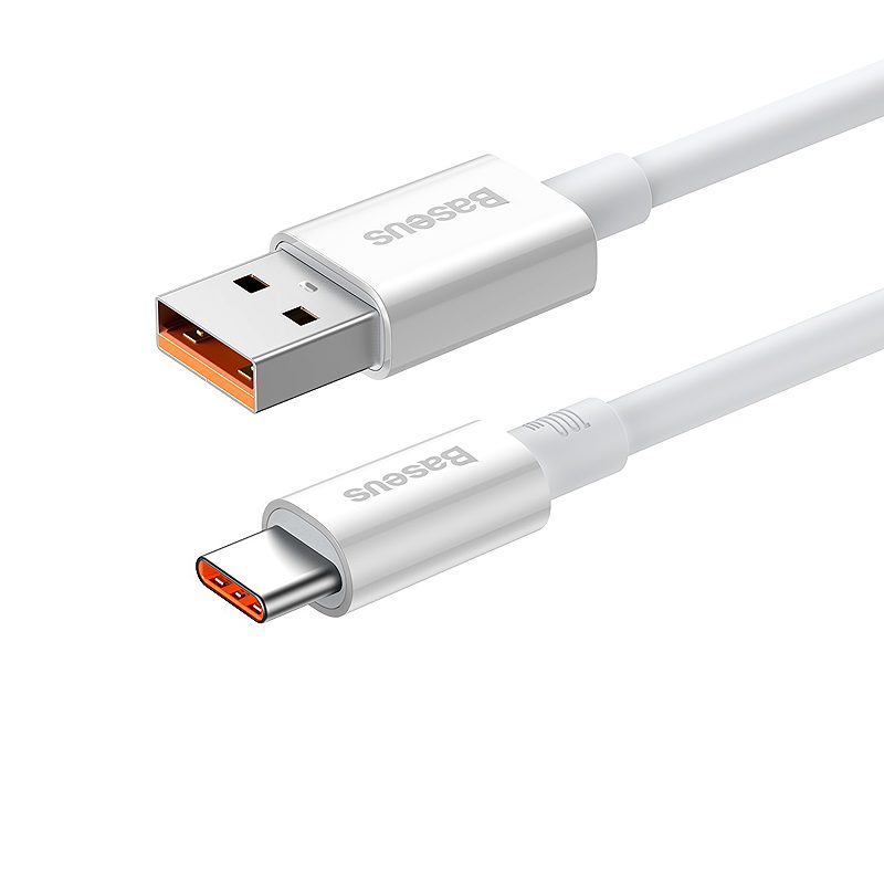 Alternative view of Baseus cabel Superior USB - USB-C 0,25m moon white 100W