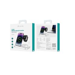 Alternative view of Devia wireless charger 3in1 Smart 15W white with lamp