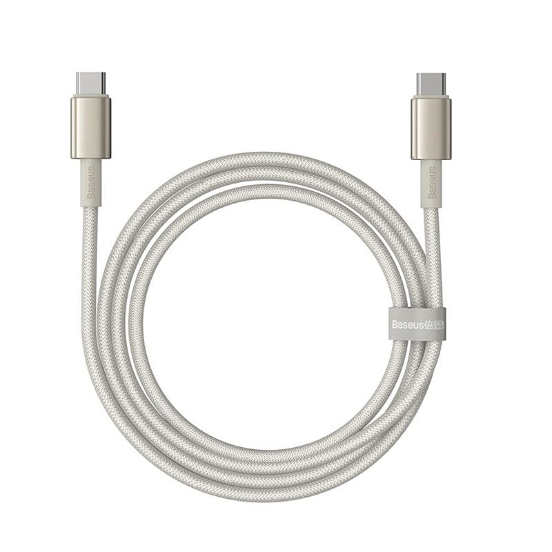 Alternative view of Baseus Tungsten Gold Fast Charging Data Cable Type-C to Type-C 100W 1m Titanium Galaxy Gold