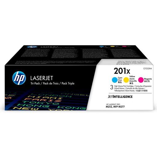 HP Toner Cart. CF253XM (201X) für LJ Pro M252n/M252dw/ M277n/M277dw Rainbow Pack (C/M/Y) high capacity (CF401X/CF402X/CF403X)