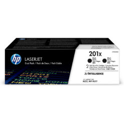 HP Originale 201X LaserJet-tonerpatroner med høj kapacitet, sort, pakke med 2 stk.