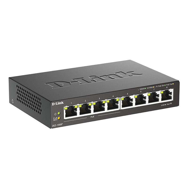 D-Link DGS-1008P/E network switch - Billede 2