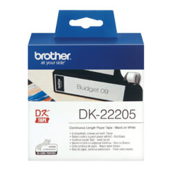Alternative view of Brother DK-22205 etiketbånd Sort på hvid
