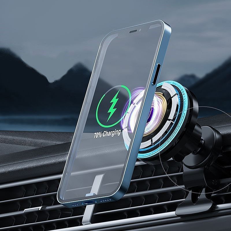 CAR HOLDER T-PHOX iMAG MAGNETIC WIRELESS TRANSPARENT - Billede 2