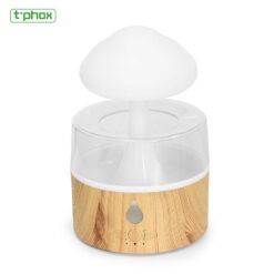 Alternative view of T-Phox Humidifier/diffuser with lamp rain cloud white