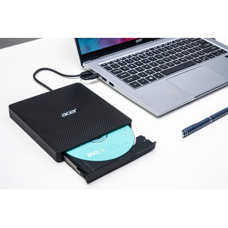 Acer Portable DVD Writer AXD001 optisk diskdrev DVD±RW Sort - Billede 3